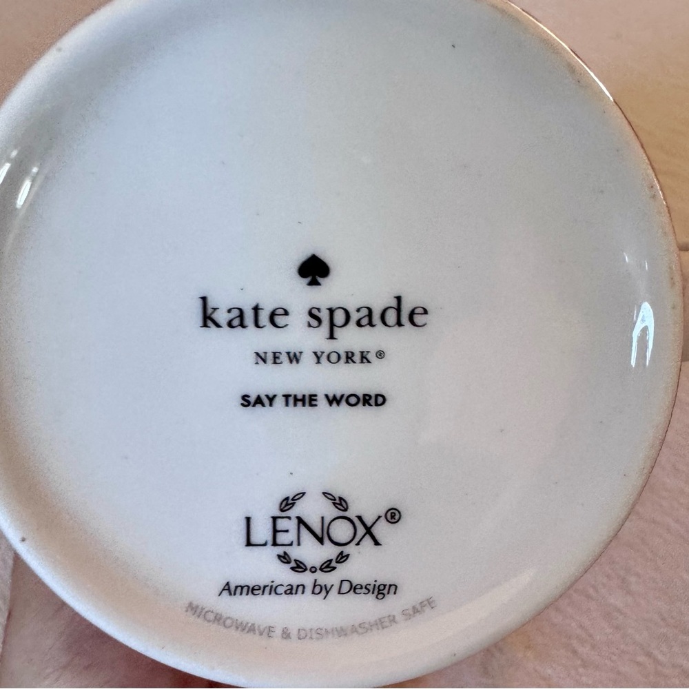 Kate Spade Pink Mug with 'Skirt the Rules'
